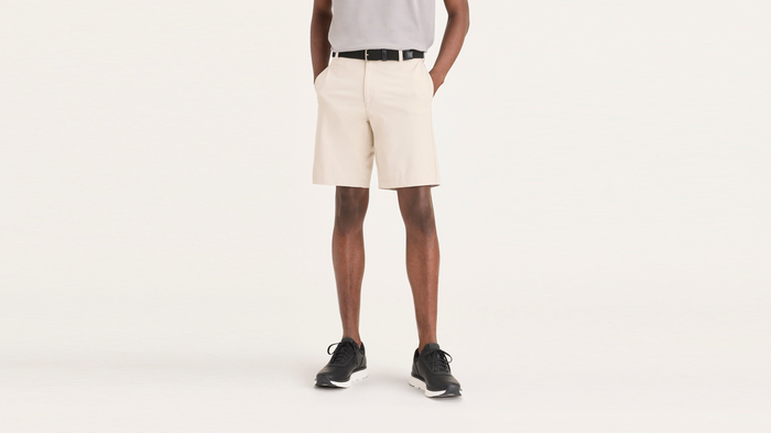 Front view of model wearing Sahara Khaki Go Airweave Short.