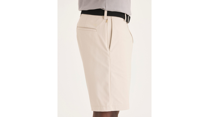 Side view of model wearing Sahara Khaki Go Airweave Short.