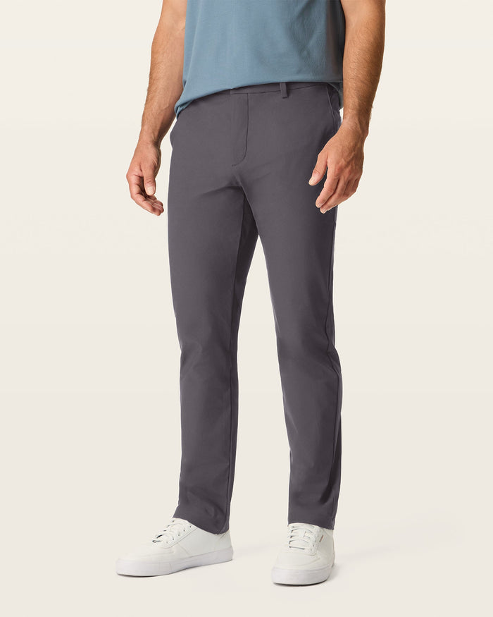 Side view of model wearing Boulevard Go Airweave Chino, Slim Fit.