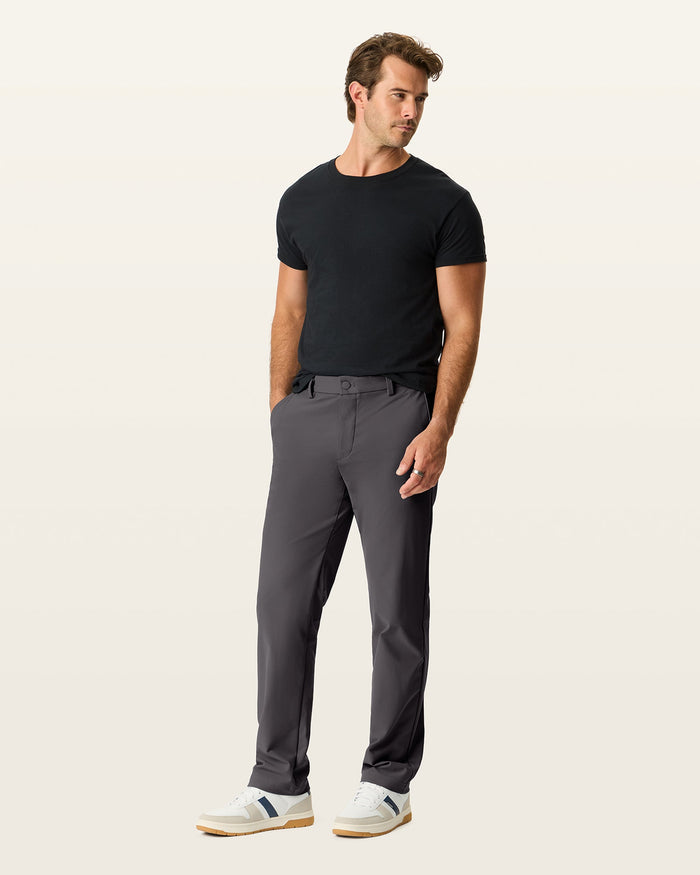 Front view of model wearing Boulevard Go Airweave Chino, Straight Fit.