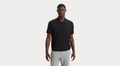 View of model wearing Beautiful Black Go Polo, Regular Fit.