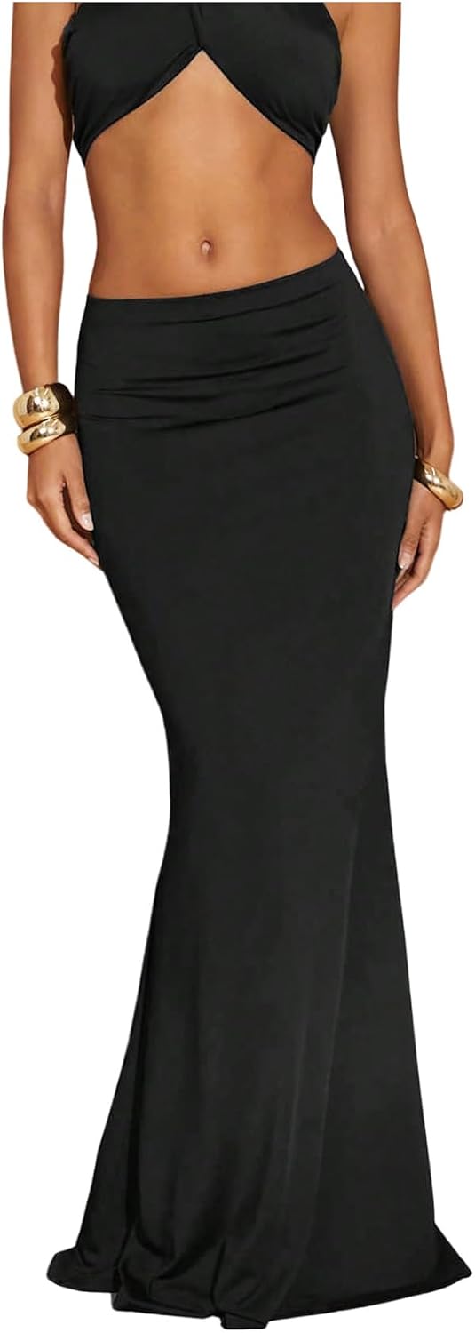 GORGLITTER Women's Bodycon Maxi Long Skirts Fishtail Going Out Outfits