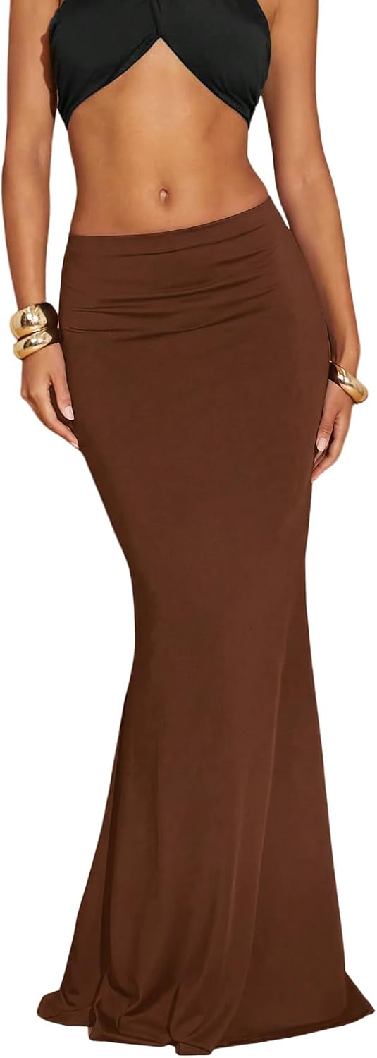 GORGLITTER Women's Bodycon Maxi Long Skirts Fishtail Going Out Outfits