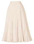 GRACE KARIN Pleated Midi Skirt for Women Chiffon A-Line Outfits