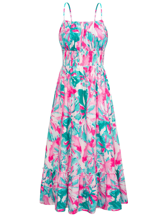 Green Pink Floral / Small
