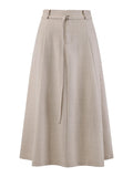 Hobemty Women's A-Line Skirt with Pockets Elastic High Waist Maxi Skirt