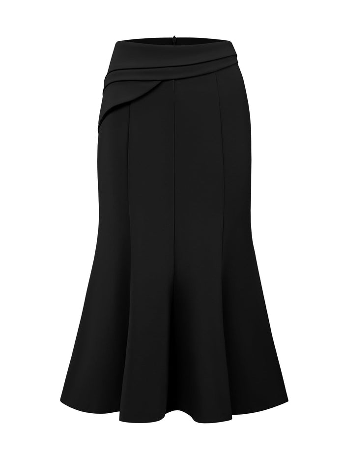 Hobemty Women's Midi Mermaid Skirt Work High Elastic Waisted Fishtails Skirts