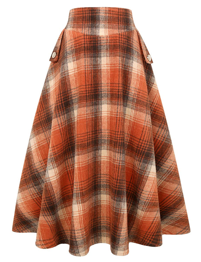 Plaid Orange / X-Small