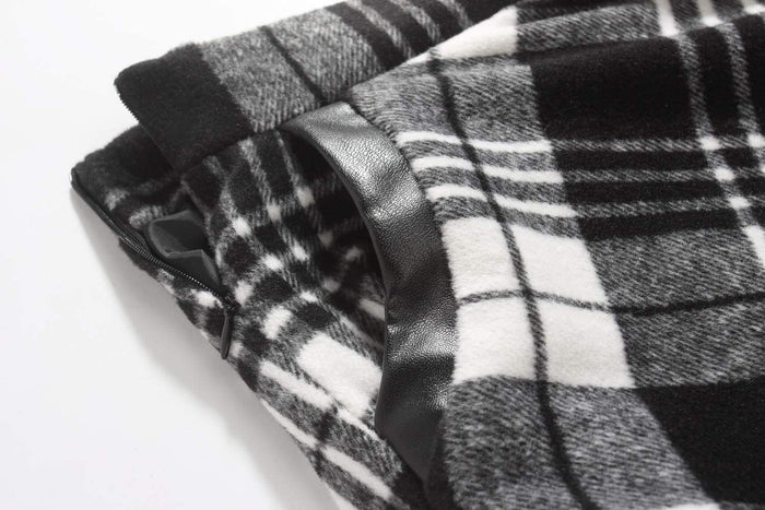 IDEALSANXUN Womens Plaid Wool Skirts Elastic Waist A-Line Pleated Tartan Long Skirts