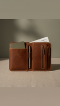 Leather travel organizer with RFID protection