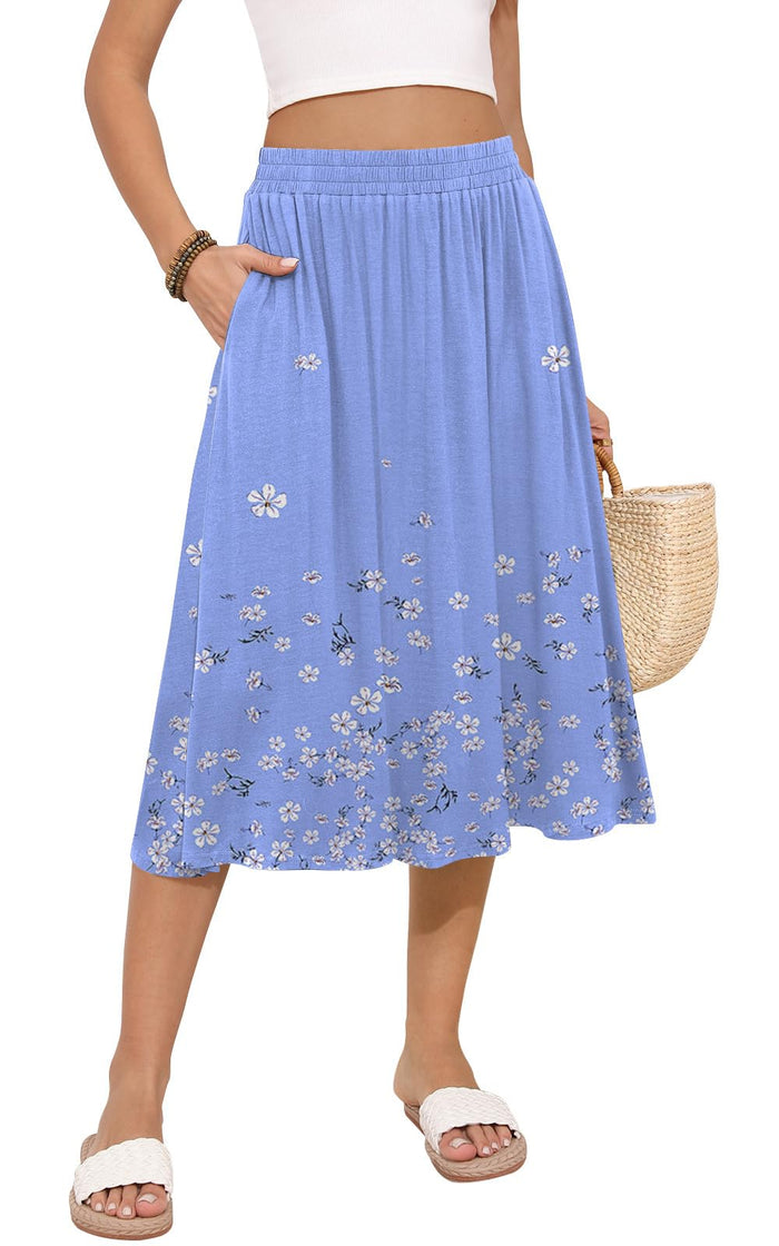 White Floral Blue / Small