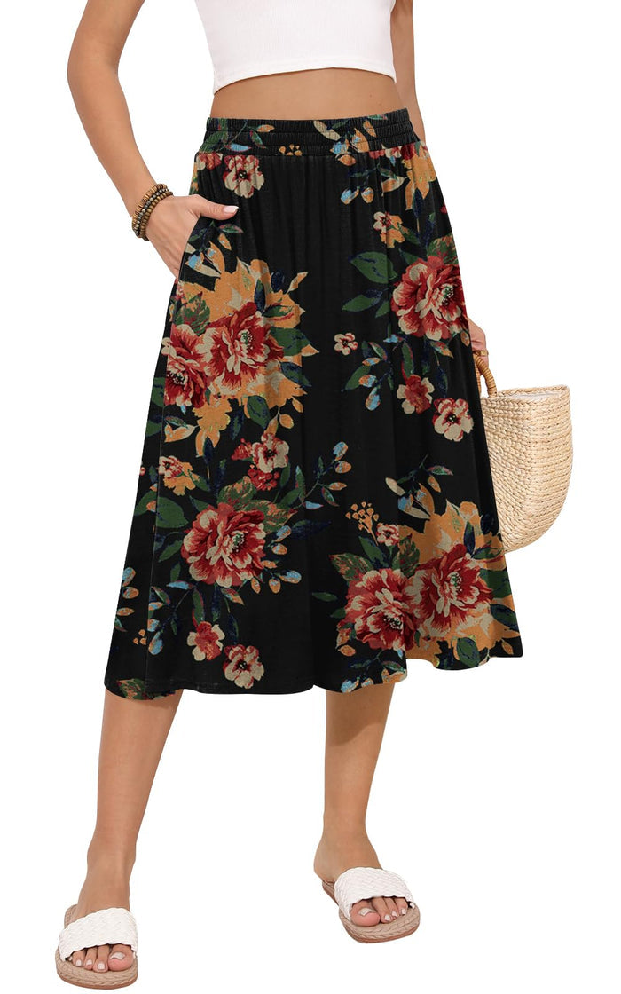 Brown Floral Black / Small