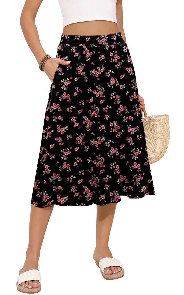 Red Floral Black / Medium