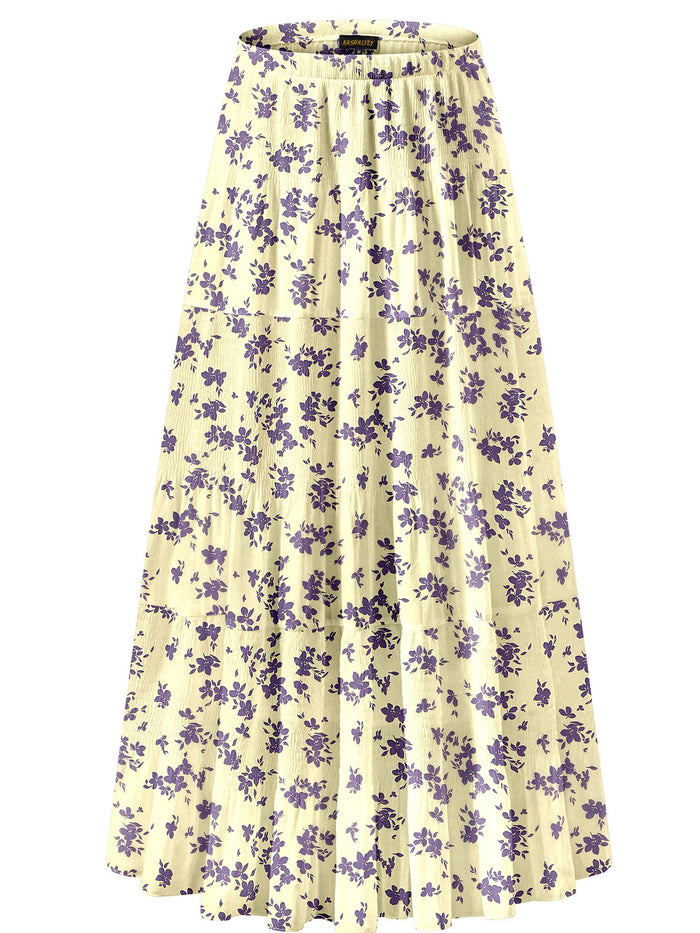 Beige Purple Floral / Small