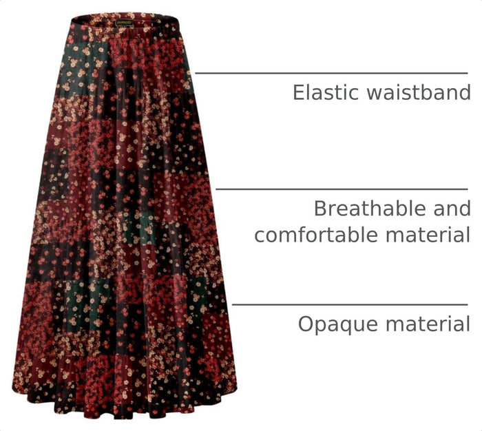 NASHALYLY Women's Chiffon Elastic High Waist Pleated A-Line Maxi Skirts