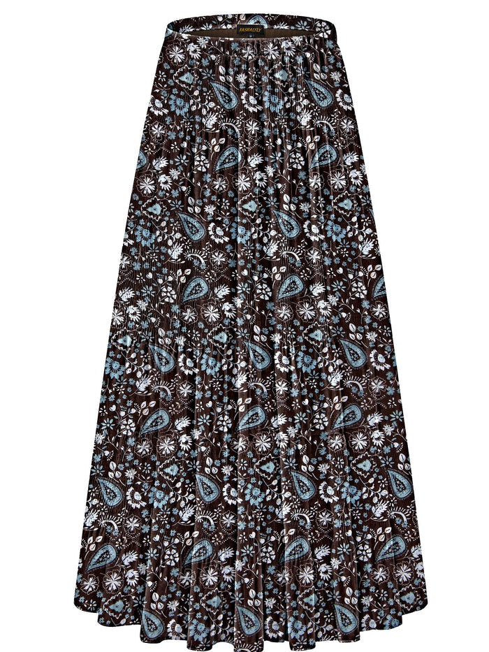 Brown Blue White Floral / Small