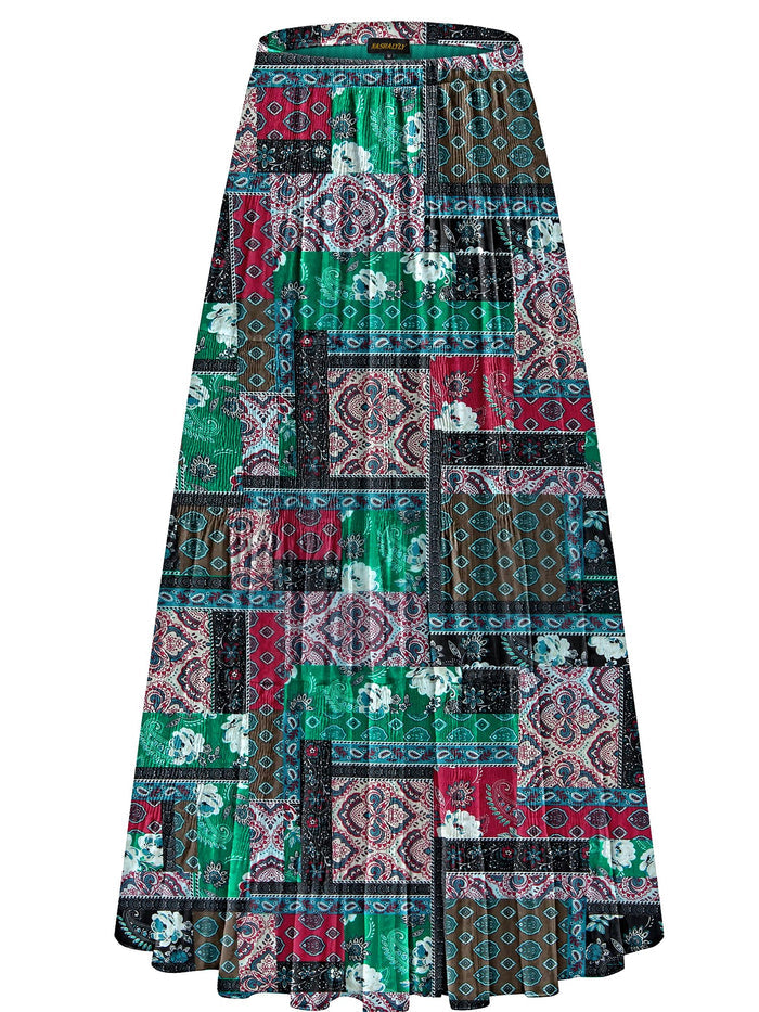 Black Green Patchwork / Medium