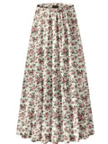 NASHALYLY Women's Chiffon Elastic High Waist Pleated A-Line Maxi Skirts