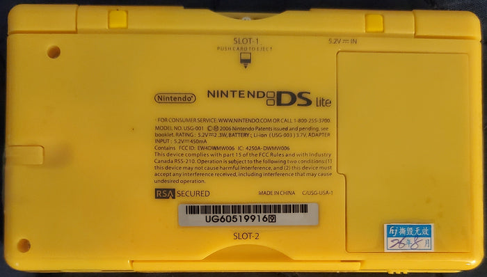 Nintendo DS Lite Console Pikachu NDS, DSL, DSi, and GBA