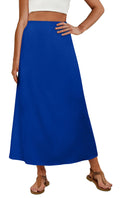 OFEEFAN Womens Maxi Long Skirts with Pockets Stretchy Spring Summer Boho Casual Flowy Trendy
