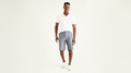 Front view of model wearing Clarke Chambray Faded Navy Perfect 10.5" Shorts.