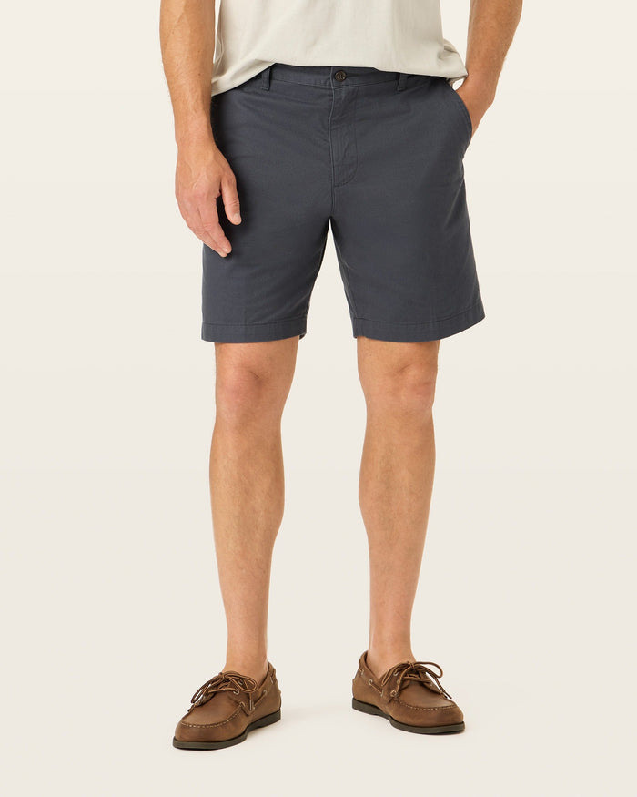 View of model wearing Maritime Perfect 8" Shorts.