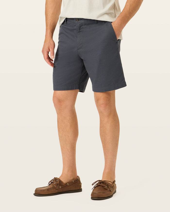 View of model wearing Maritime Perfect 8" Shorts.