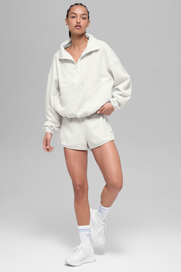 Polar Fleece Retreat Cover Up - White Heather Grey
