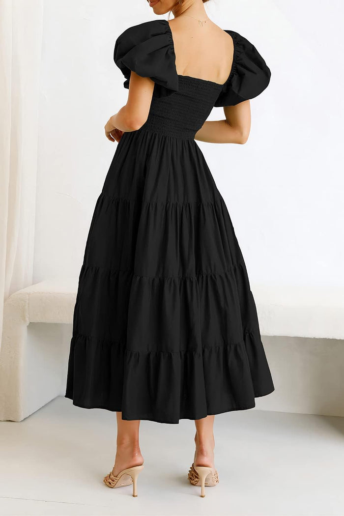 PRETTYGARDEN Women's Smocked Midi Wedding Guest Dress