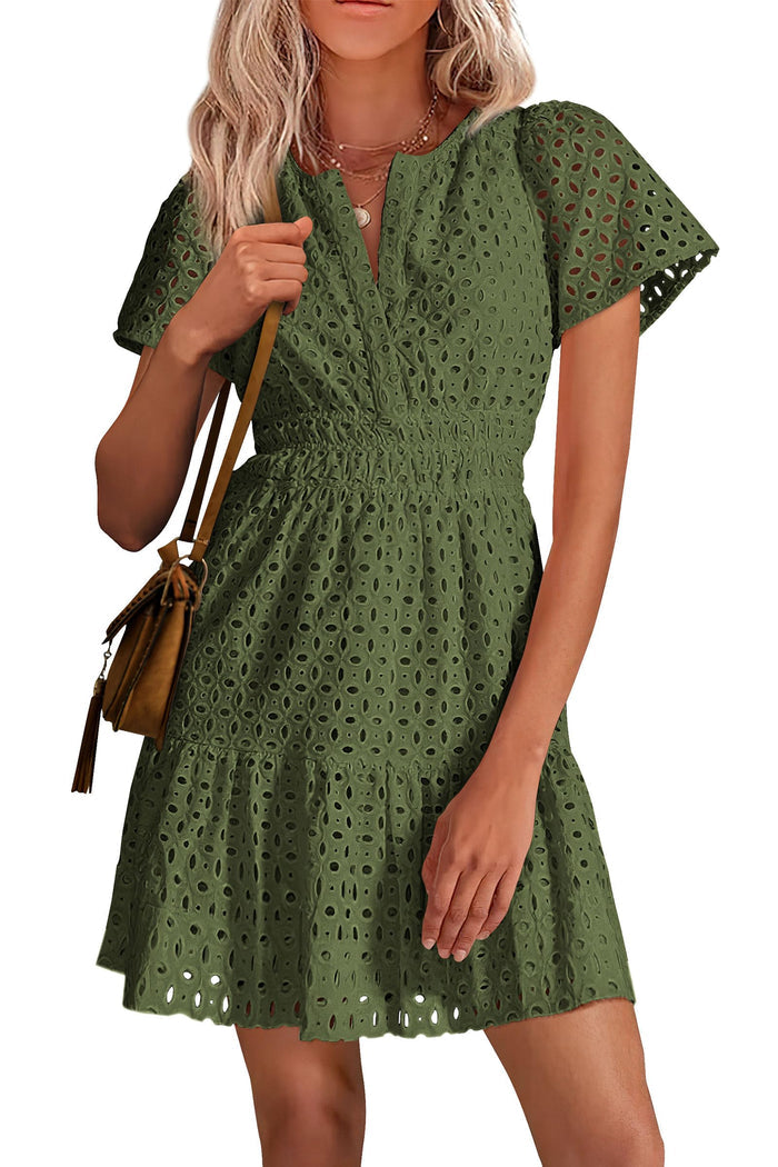 PRETTYGARDEN Women's Summer Eyelet Lace Short Dresses
