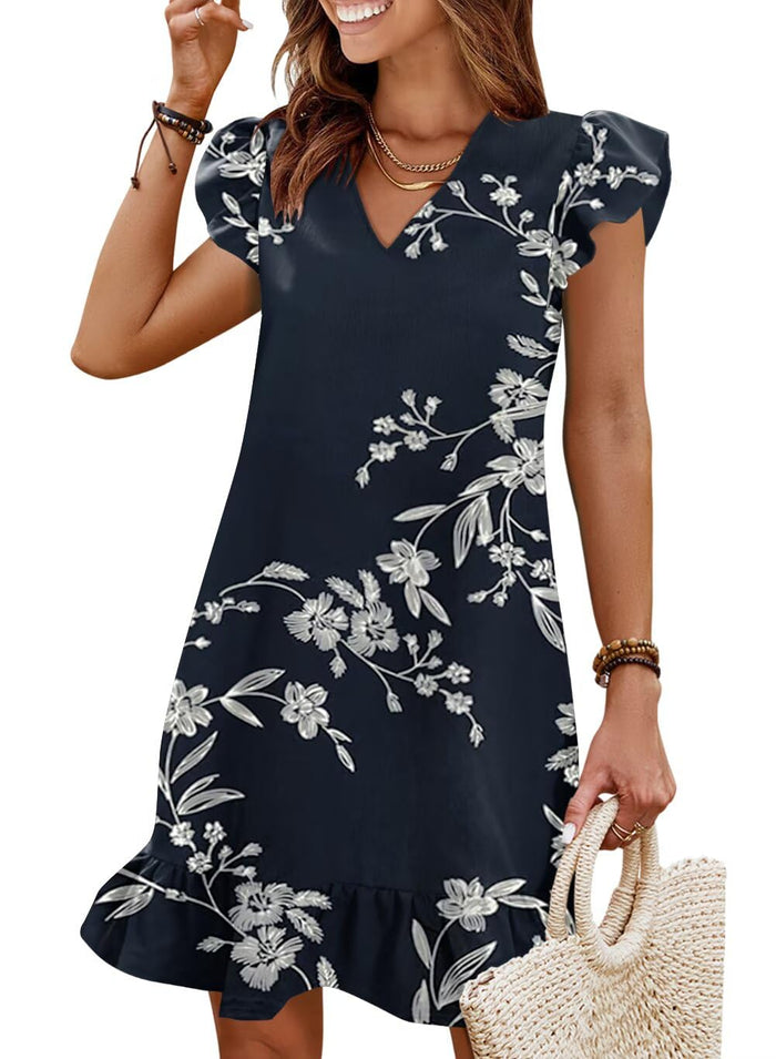 03-white Flower Navy / Small