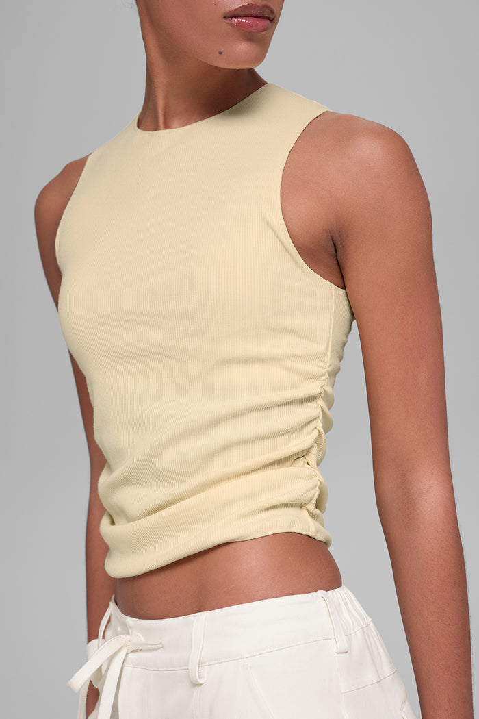 Ribbed En Pointe Tank - Candlelight Yellow