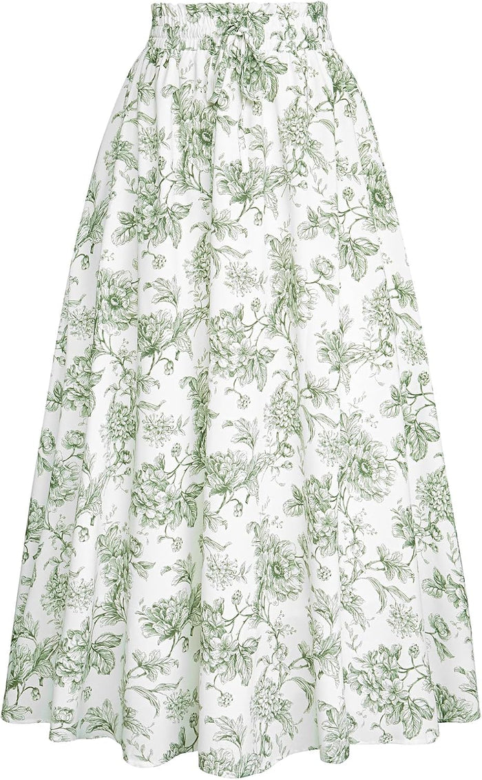Scarlet Darkness Floral Maxi Skirts for Women Summer Victorian Long Skirt
