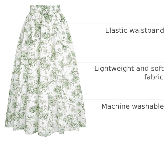 Scarlet Darkness Floral Maxi Skirts for Women Summer Victorian Long Skirt