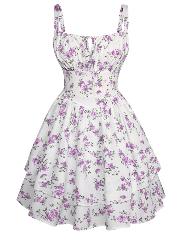 White Purple Floral / Small