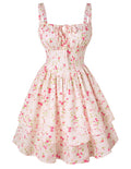 Scarlet Darkness Floral Mini Corset Dress Women Teens Sundress with Pockets