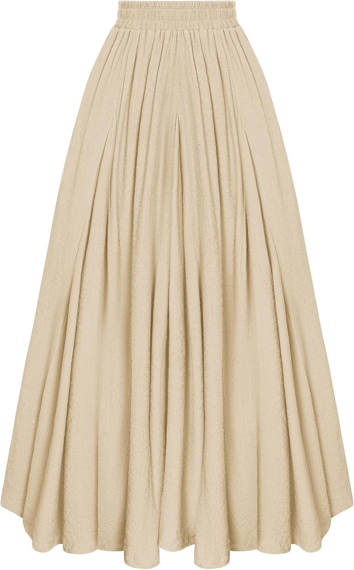 Scarlet Darkness Maxi Skirts for Women Long Flowy Boho Renaissance Skirt