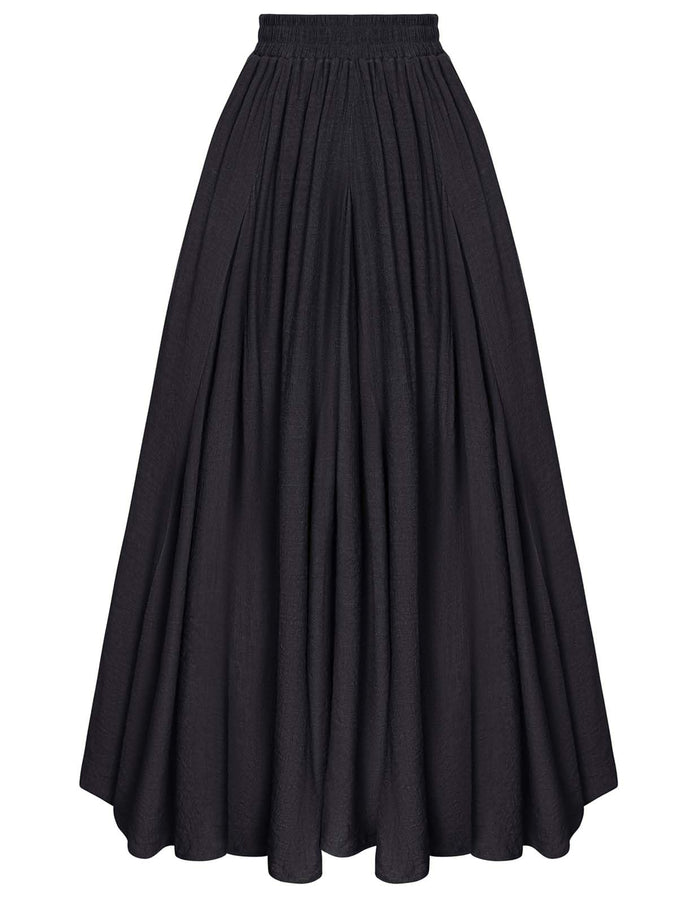 Scarlet Darkness Maxi Skirts for Women Long Flowy Boho Renaissance Skirt