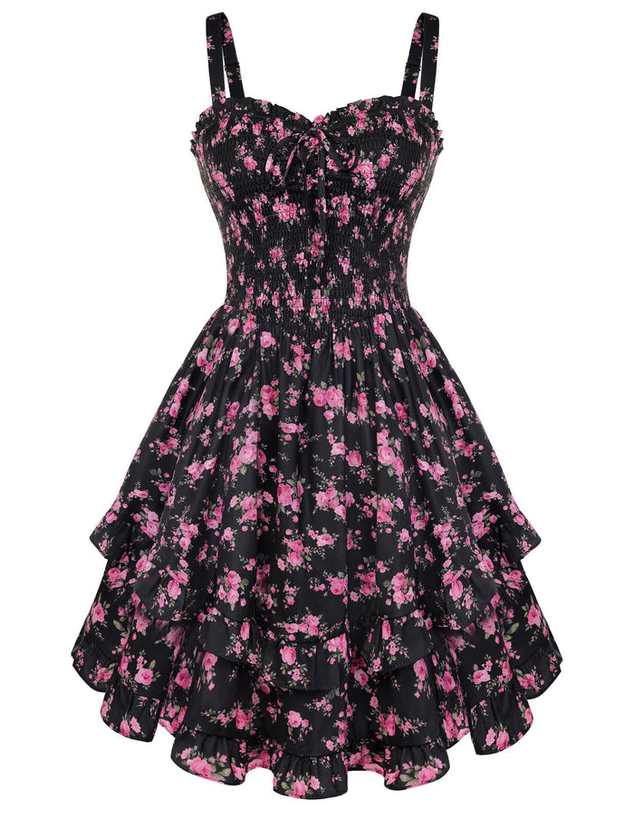 Black Pink Floral / Small