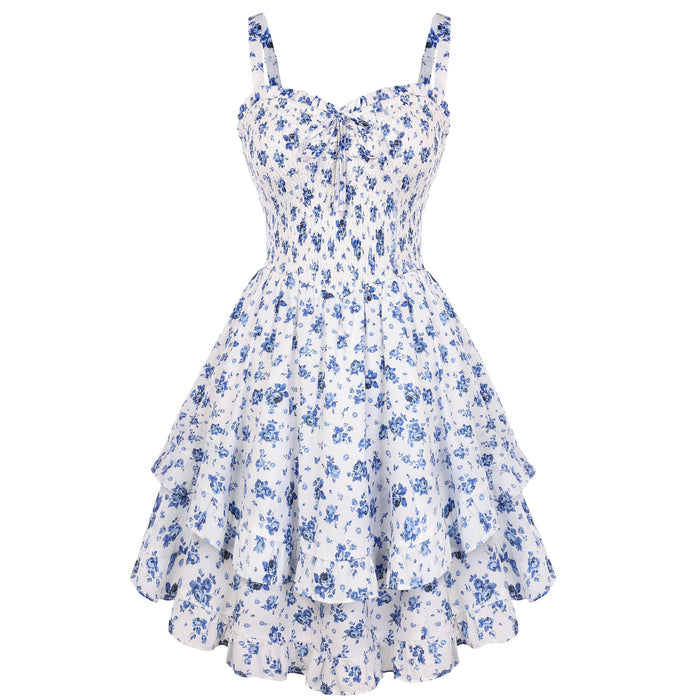 White Blue Floral / Small