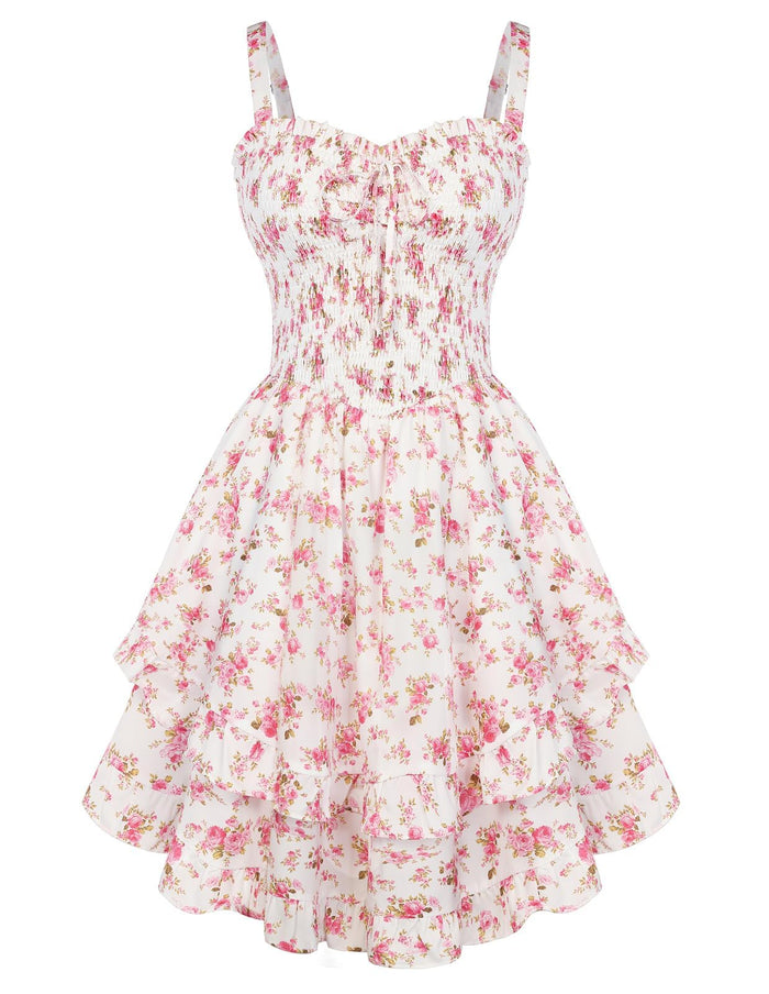 White Pink Floral / Small