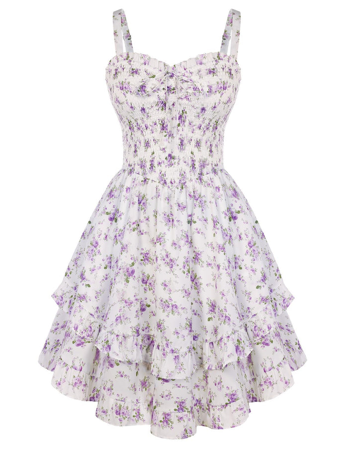 White Purple Floral / Small