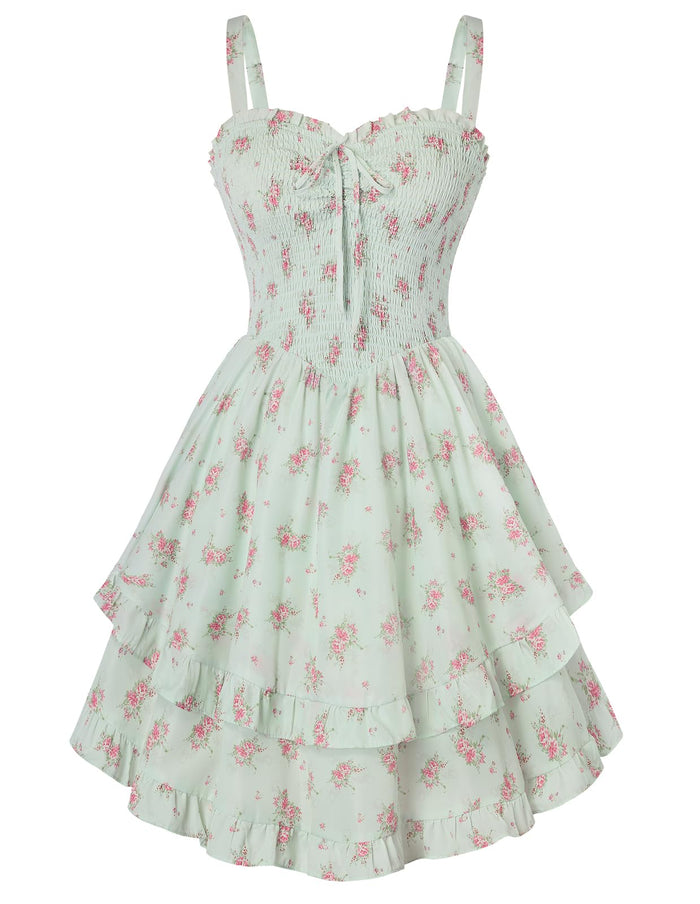 Mint Green Pink Floral / Small
