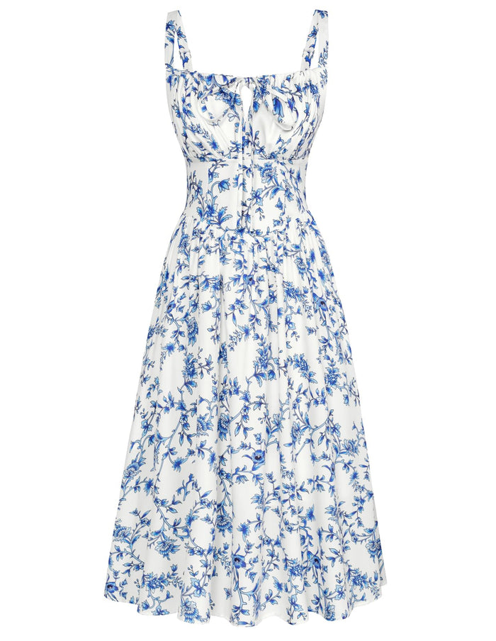 White Blue Floral / Small