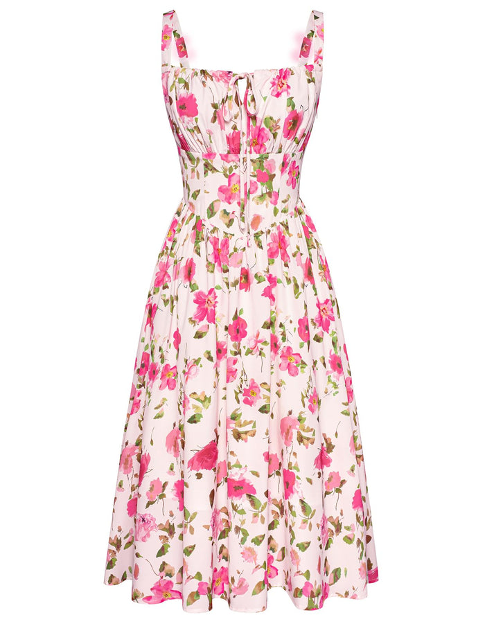 Beige Rose-red Floral / Large