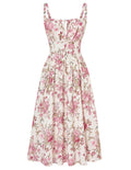 Scarlet Darkness Women's Floral Corset Dress with Pockets for Summer Spring