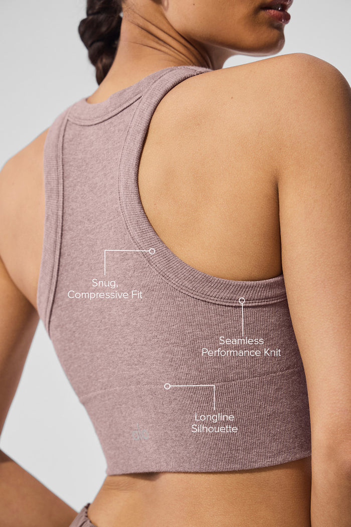 Seamless Delight High Neck Bra - Mushroom Heather