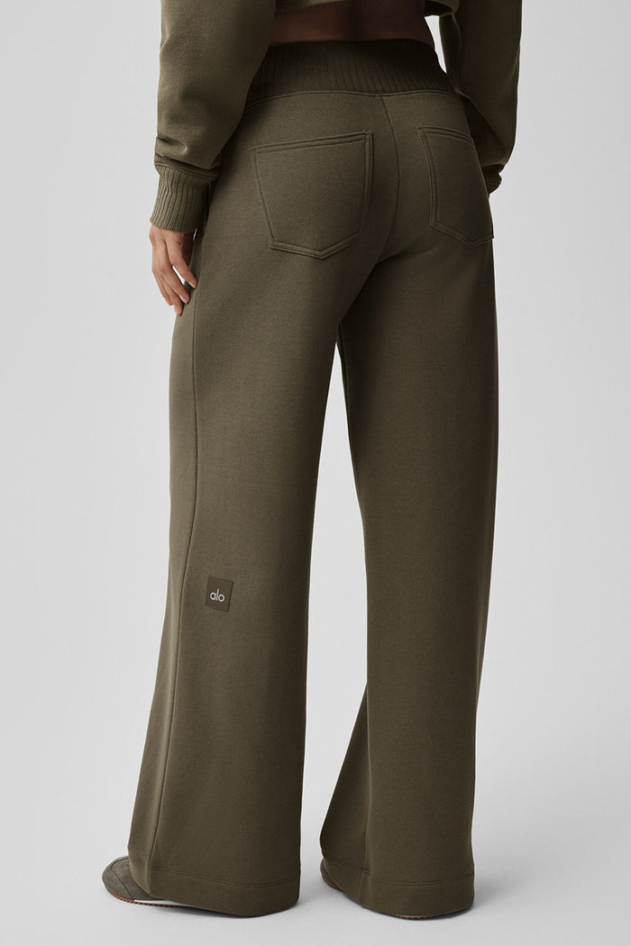 Serenity Wide Leg Sweatpant - Olive Tree
