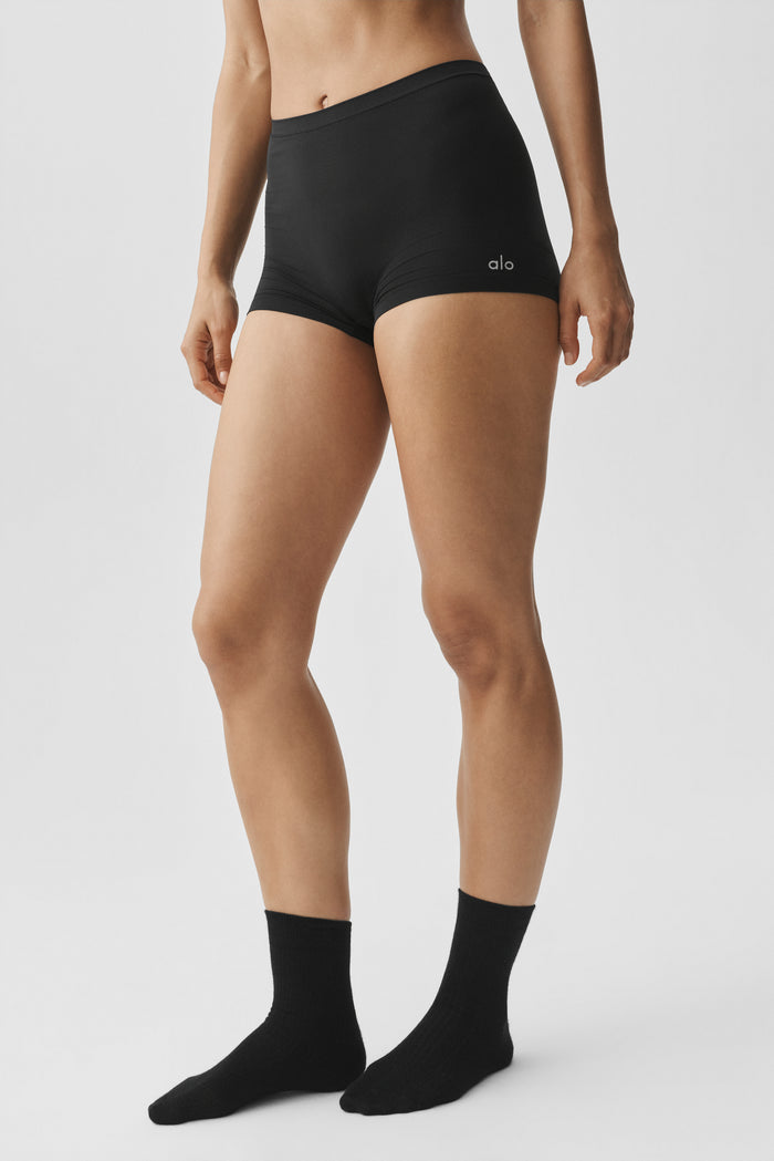 Sheer Glow Boyshort - Black