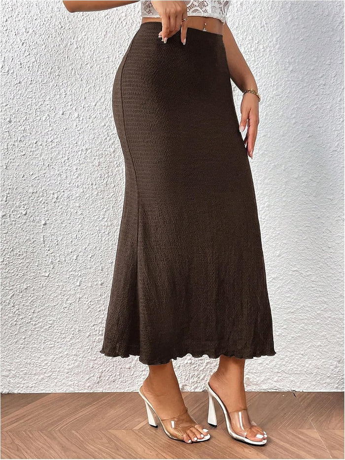 SHENHE Women's Elegant Midi Fishtail Skirt High Waisted Bodycon Flared Dres